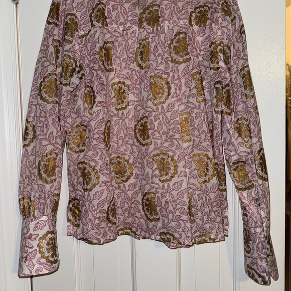 Oliphant Pink and Gold Floral Blouse - Picture 5 of 9